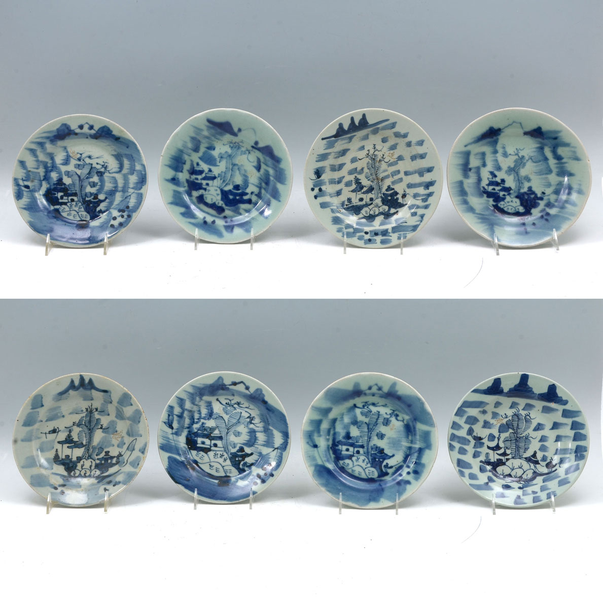 Appraisal: CHINESE EARLY TH CENTURY BLUE WHITE BOWLS - Qing dynasty