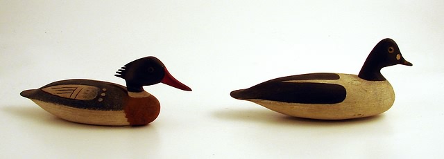 Appraisal: Two miniature decoys One red breasted merganser drake by C