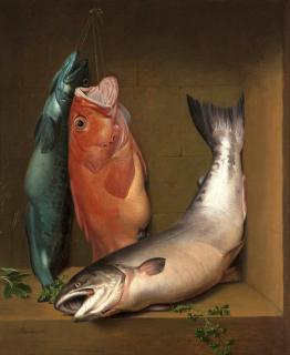 Appraisal: Samuel Marsden Brookes Still life with ling cod red vermillion