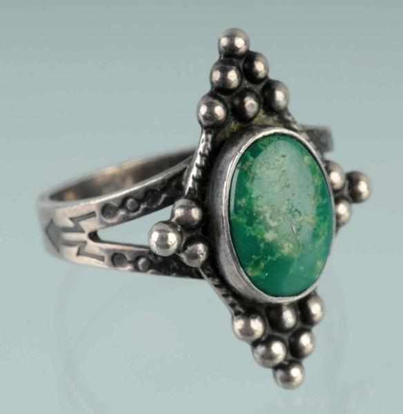 Appraisal: Native American Indian Silver Ladies Ring Description With turquoise stone