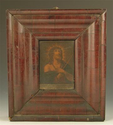 Appraisal: An early th century moulded walnut frame with a later