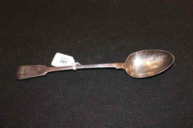 Appraisal: A SILVER FIDDLE PATTERN BASTING SPOON monogrammed London oz maker's