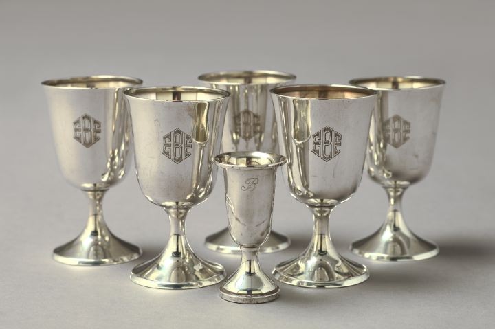 Appraisal: Group of Six Sterling Silver Goblets second quarter th century