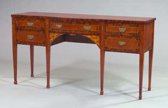 Appraisal: Edwardian Mahogany and Mixed Woods Sideboard early th century the