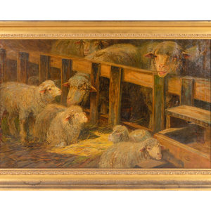 Appraisal: John Austin Sands Monks American - Lambs and Ewes in