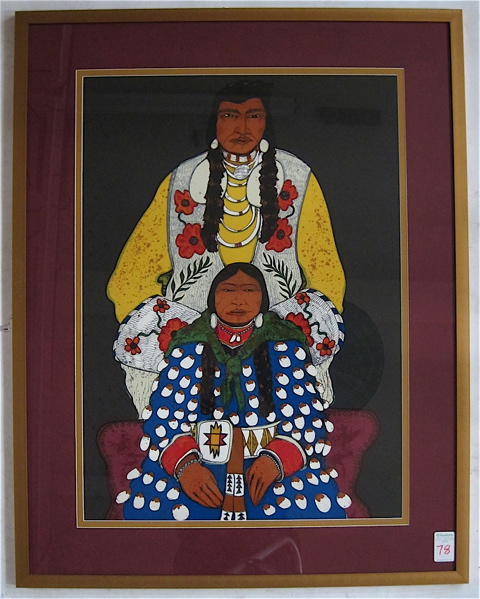 Appraisal: KEVIN RED STAR SERIGRAPH Montana New Mexico born Two Native