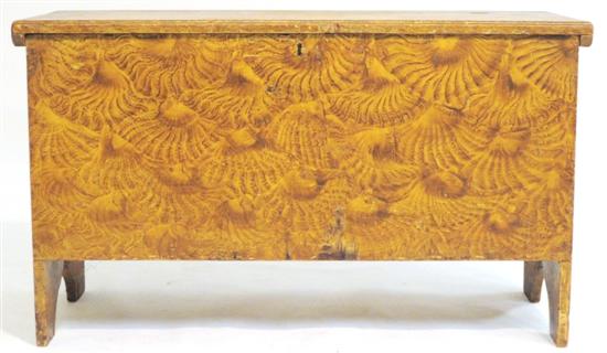 Appraisal: Early th C blanket chest yellow and brown sponge painted