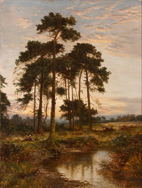 Appraisal: Daniel Sherrin British - A grove of trees at sunset