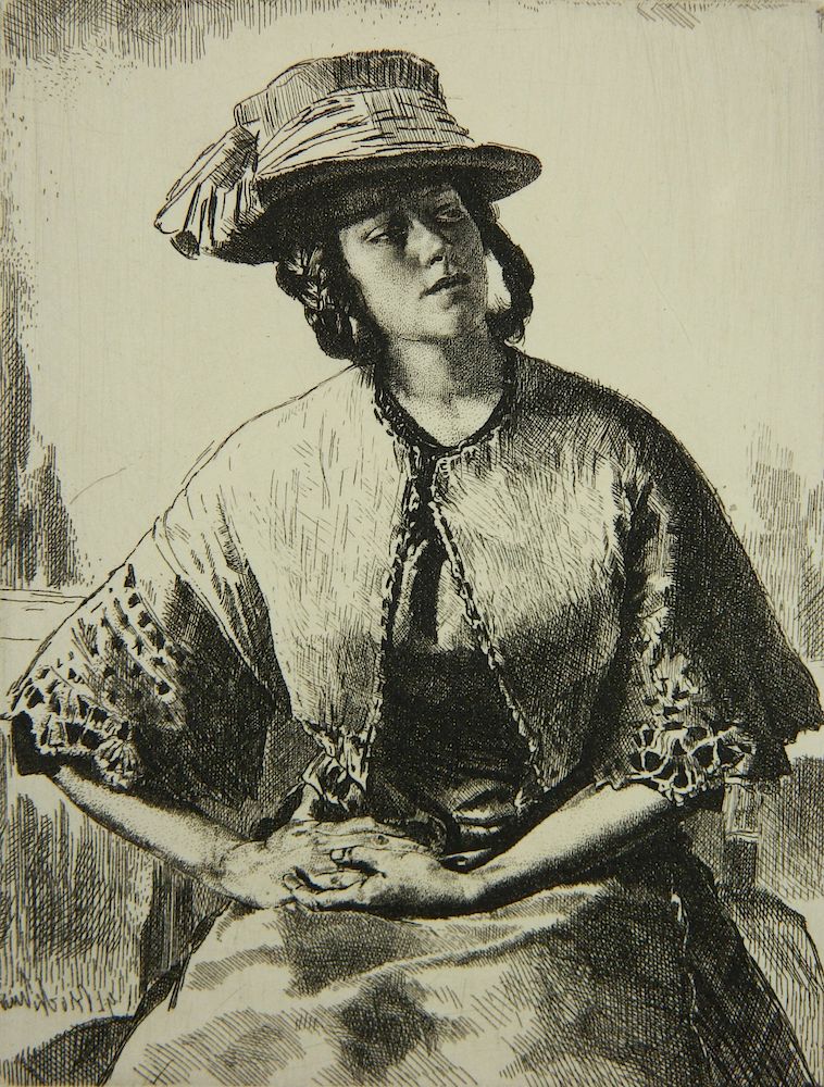 Appraisal: Gerald Brockhurst etching Gerald Brockhurst British - - ''Elisabeth'' Fletcher