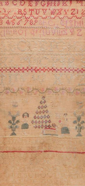 Appraisal: ENGLISH SAMPLER Cotton on linen Alphabets and Adam and Eve