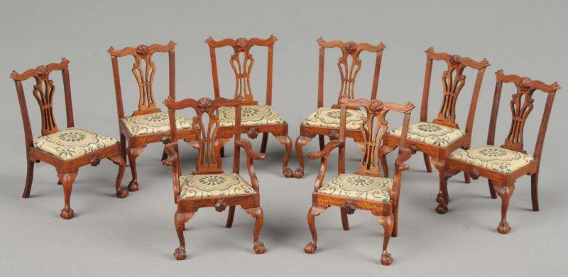 Appraisal: Eight Betty Valentine Chippendale Chairs America late th century a