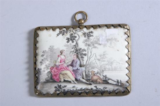 Appraisal: FRENCH ENAMEL SNUFF BOX LID circa The obverse with a