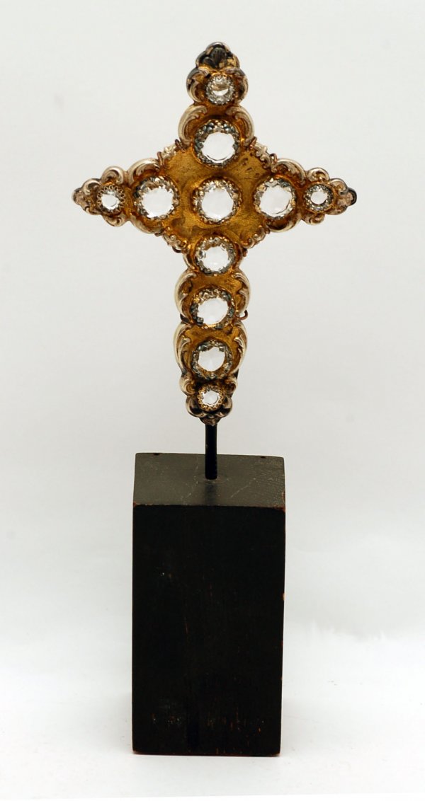 Appraisal: Bishop's Pectoral cross gilt silver set with eleven faceted crystals