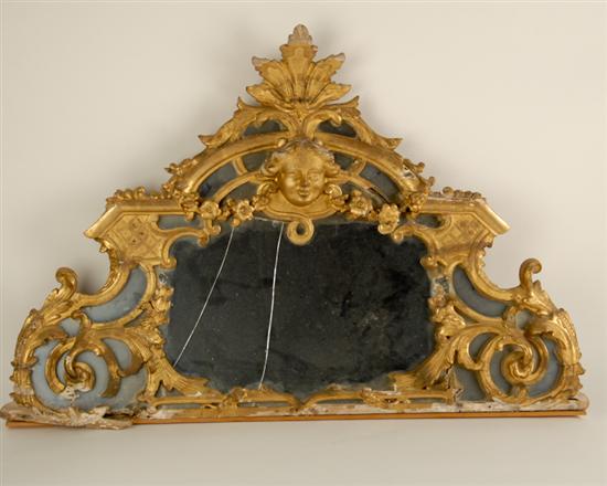 Appraisal: E th C French or Italian Gilt Wall Mirror Ornately