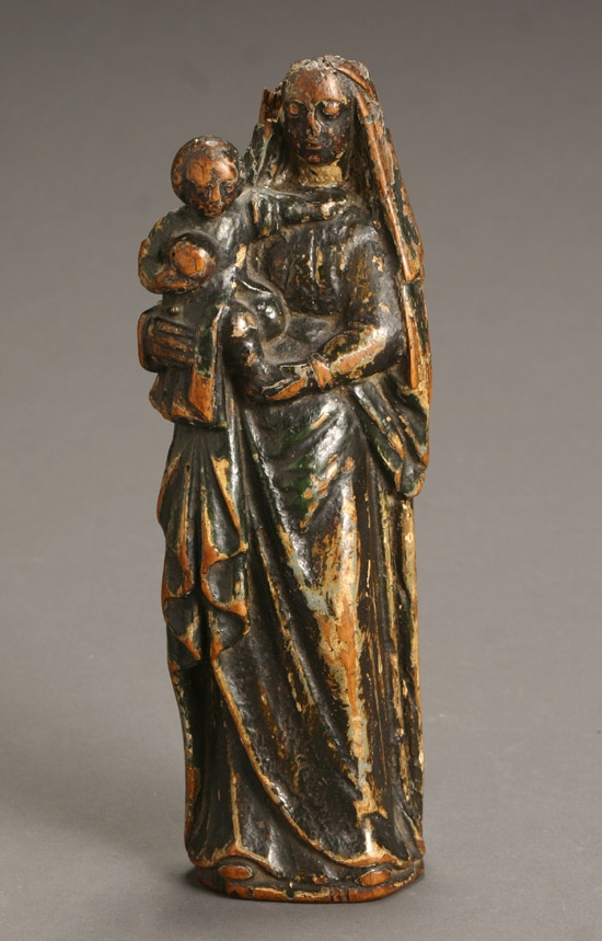 Appraisal: Continental Painted Wood Group of Madonna and Child Northern European