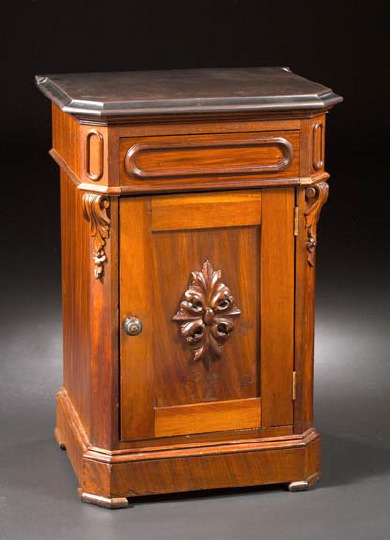 Appraisal: American Renaissance Revival Mahogany and Slate-Top Night Stand third quarter