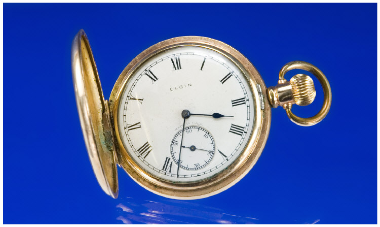 Appraisal: Elgin Gold Plated Full Hunter Pocket Watch