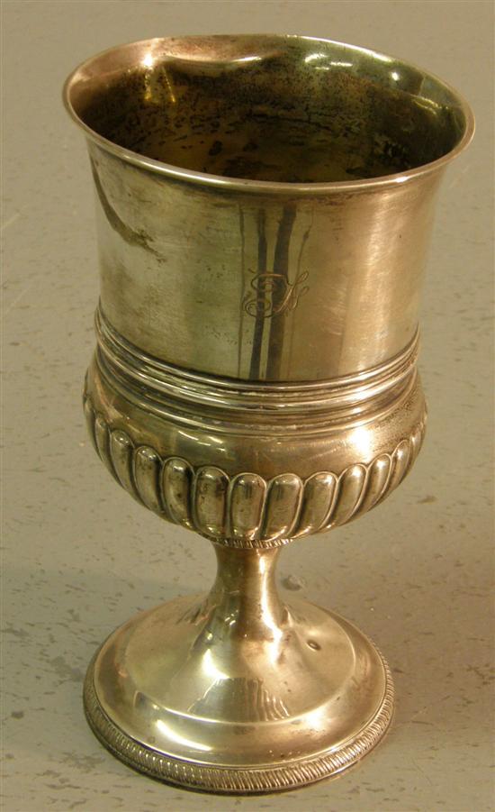 Appraisal: George III silver goblet with fluted on spreading circular foot