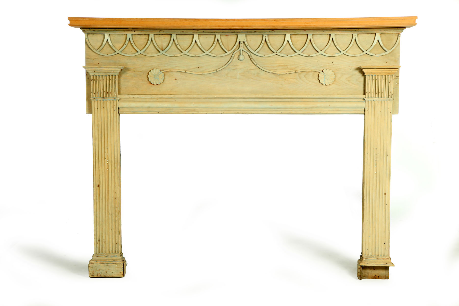 Appraisal: FOLKSY FIREPLACE MANTEL Attributed to Rhode Island th century pine