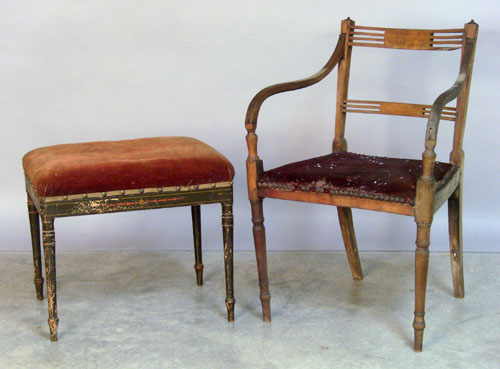 Appraisal: English Regency armchair together with a stool