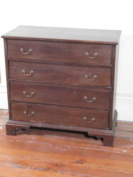 Appraisal: Four Drawer Batchelor's Chest poplar on bracket foot base bale