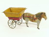 Appraisal: TOY HORSE AND CART - th C painted tin cart