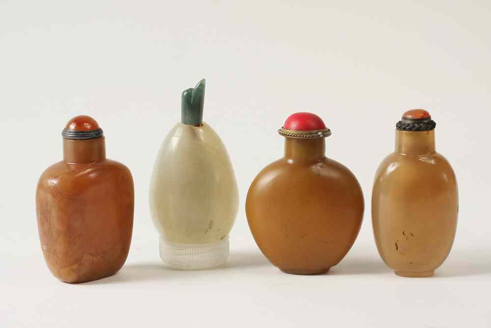 Appraisal: CHINESE JADE BOTTLES - Jade or Glass Snuff Bottles including