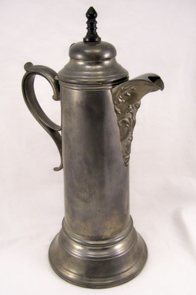 Appraisal: Pewter Coffee Server Ebony finial Unmarked Measures high