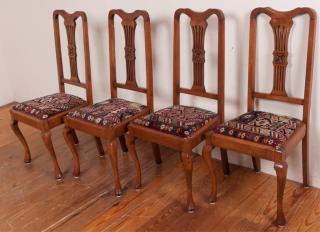 Appraisal: Queen Anne Style Dining Chairs Circa s Four Early th