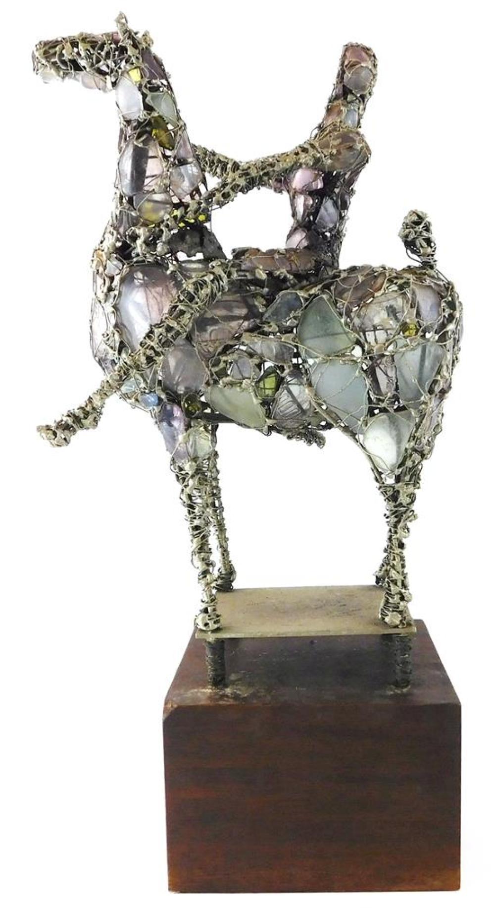 Appraisal: Attributed to Grover Hendricks American mid th C equestrian figurine