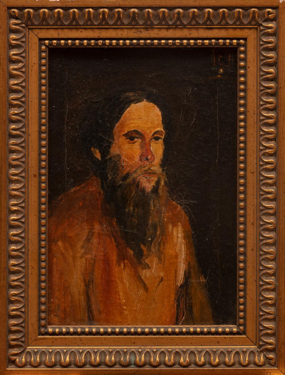 Appraisal: Continental School th c Man with Beard in Darkness oil