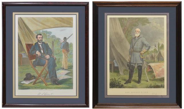 Appraisal: lot of Framed lithographs including U S Grant after an