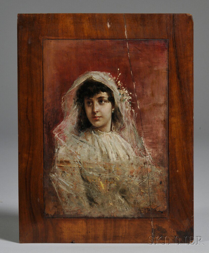 Appraisal: Eastern European School th Century Portrait of a Bride Signed