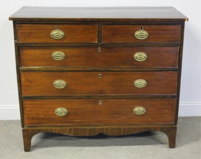 Appraisal: th Cent Mahogany Banded over Drawer Chest From a New