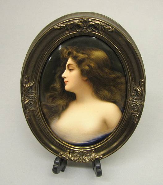 Appraisal: A Berlin KPM porcelain plaque of a beauty after Asti