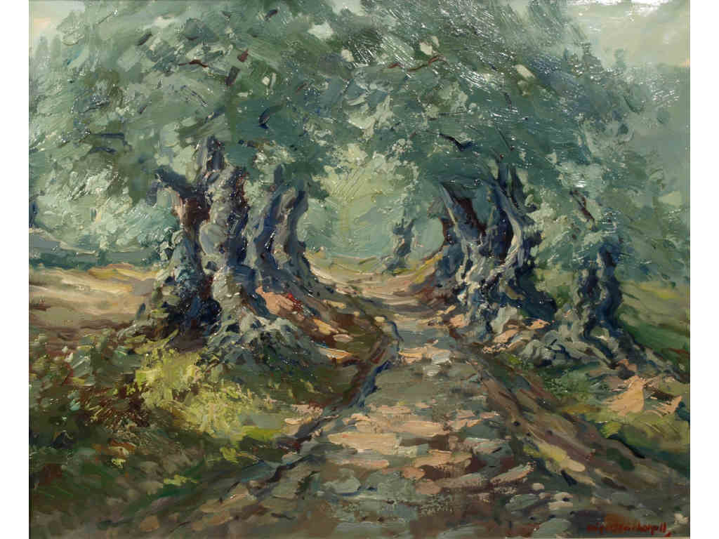 Appraisal: Miguel Carbonell Spanish b Olive Trees oil on canvas signed