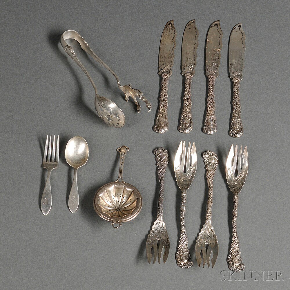 Appraisal: Eight-piece Gorham Sterling Silver Fish Service Providence Rhode Island late