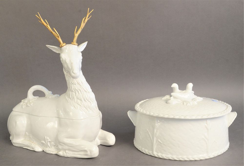 Appraisal: Two Piece Lot to include Mottahedeh deer tureen height inches