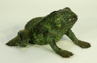 Appraisal: American Patinated Bronze Sculpture of a Frog UNITED STATES TH