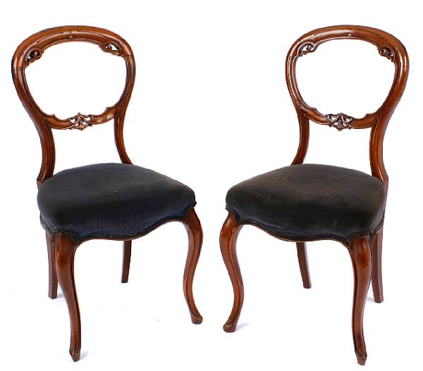 Appraisal: A set of six Victorian balloon back side chairs restorations