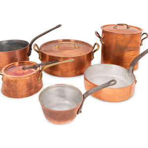 Appraisal: A Group of Copper Cookware th Century Height of tallest