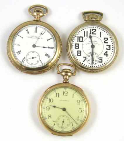 Appraisal: THREE WALTHAM OPENFACE POCKET WATCHES model grade size jewels c