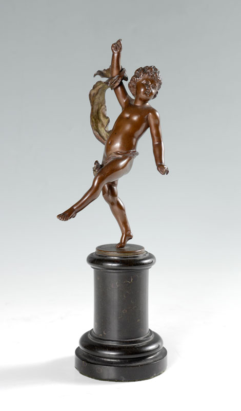 Appraisal: IFFLAND Franz German - Bronze figure of a putti and