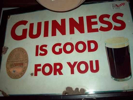 Appraisal: AN INTERESTING ENAMEL SIGN FOR GUINNESS