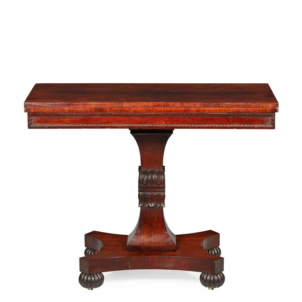 Appraisal: Y REGENCY ROSEWOOD TEA TABLE IN THE MANNER OF WILLIAM