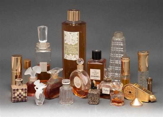 Appraisal: Eighteen perfume bottles atomizers etc th century makers include Chanel