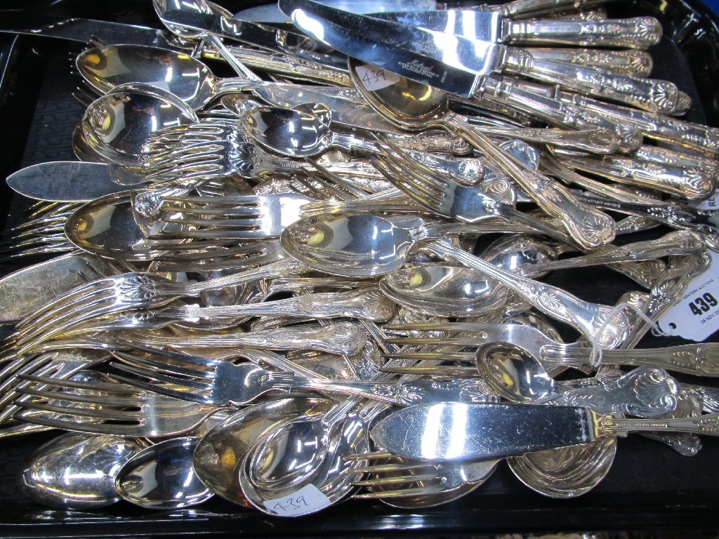 Appraisal: Tray lot of silver plated cutlery