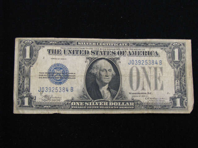 Appraisal: -D Silver Certificate Note V G to fine