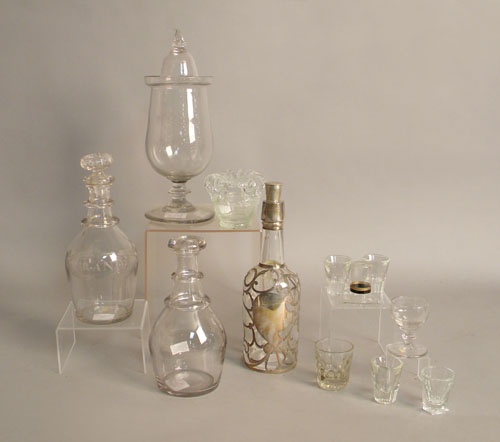 Appraisal: Twelve pcs of misc clear glass th c tallest -