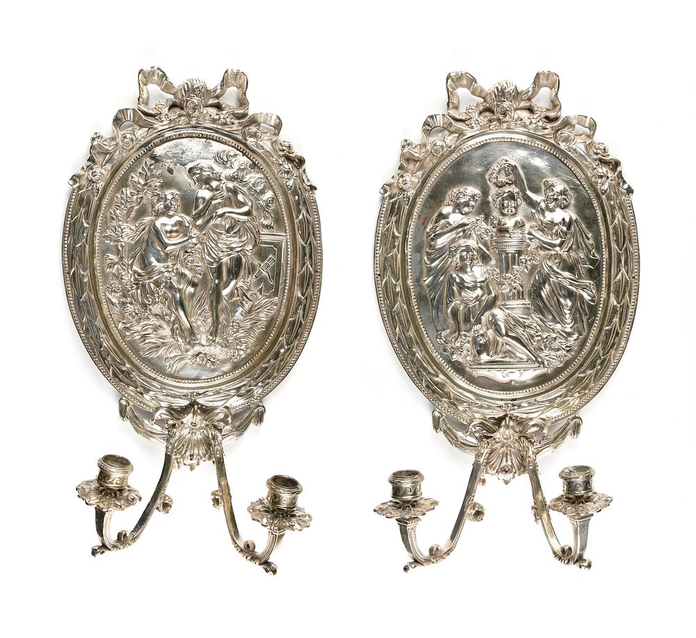 Appraisal: A PAIR OF TWO CHARLES II STYLE SILVER PLATED TWO